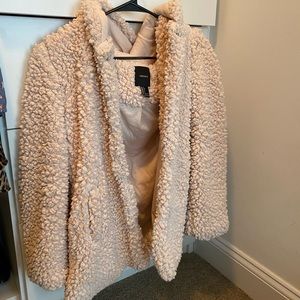 Light Pink Teddy Coat with Hood